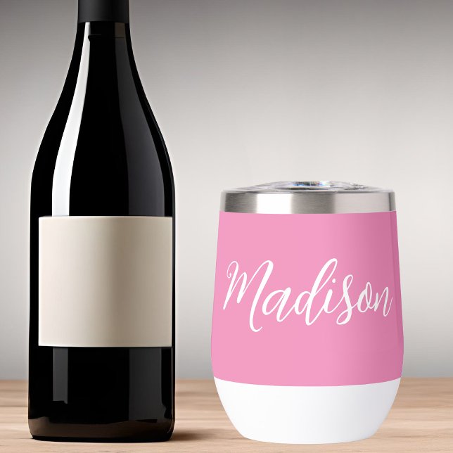 Chic Pink Girls Name White Script Personalised (Creator Uploaded)