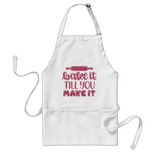 Chic Pink Glitter Apron For Bakers Baking