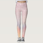 Chic Pink Glitter Iridescent Holographic Gradient Leggings<br><div class="desc">This elegant and chic design is perfect for the trendy and stylish girly girl. It features faux printed pink glitter with pink, peach, blue, and purple iridescent holographic ombre gradient design. It's modern, cool, unique, glamourous, and original. ***IMPORTANT DESIGN NOTE: For any custom design request such as matching product requests,...</div>