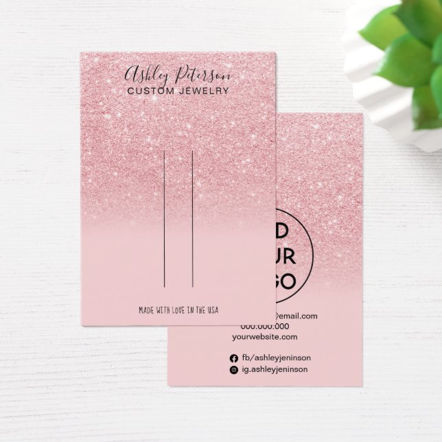 Chic pink glitter jewellery hair clip display (Desk)