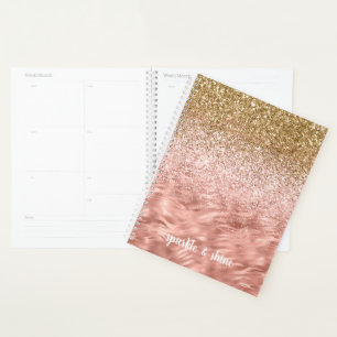 Chic Pink Glitz Zebra Print Planner