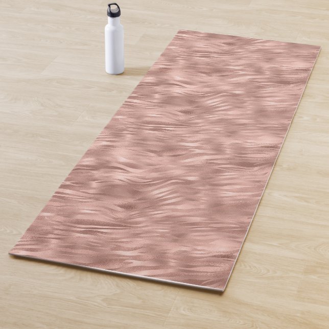 Chic Pink Glitz Zebra Print Yoga Mat (In Situ)