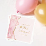 Chic Pink Gold Agate Bat Mitzvah Party Custom Napkin<br><div class="desc">Chic pink and gold agate decorates the side of this beautiful,  girly Bat Mitzvah party napkin. Your daughter's name is written in beautiful formal script under the Star of David. Perfect feminine decor for a chic,  stylish Jewish family celebrating a girl being called to the Torah.</div>
