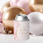 Chic Pink Gold Agate Custom Bat Mitzvah Party Can Cooler<br><div class="desc">Chic pink and gold agate decorates the side of this elegant Bat Mitzvah party favour can cooler. Your daughter's name is written in beautiful formal script under the Star of David. A pretty keepsake for a modern Jewish family celebrating a girl being called to the Torah.</div>