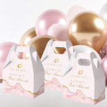 Chic Pink Gold Agate Custom Bat Mitzvah Party Favour Box<br><div class="desc">Chic pink and gold agate decorates this modern Bat Mitzvah party favour box. Your daughter's name is written in beautiful formal script under the Star of David. Pretty favour boxes for a modern Jewish family celebrating a girl being called to the Torah.</div>