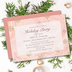 Chic Pink Gold Company Christmas Party Invitation