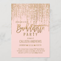 Chic Pink Gold Glitter Fringe Curtain Bachelorette