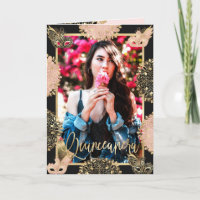 Chic Pink Gold Masquerade Mask Español Quinceañera