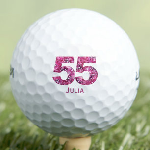 Chic Pink Golf Gift for Wife – 55th Birthday Balls