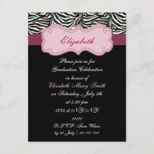 chic pink Graduation party Invitation