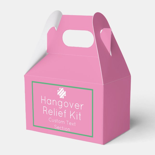 Chic Pink Hangover Relief Kit Favour Box (Front Side)