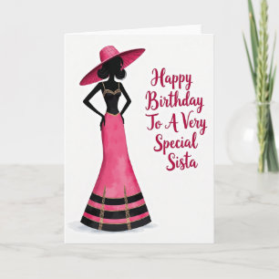 Chic Pink Hat Birthday Card