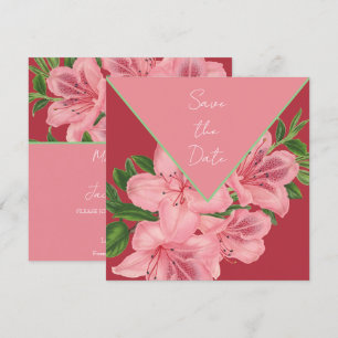 Chic Pink Hibiscus Save The Date