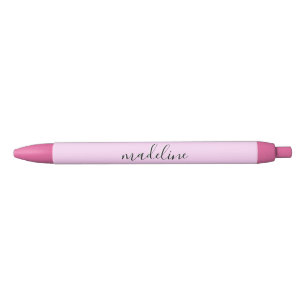 Chic Pink Lace Calligraphy name Black Ink Pen