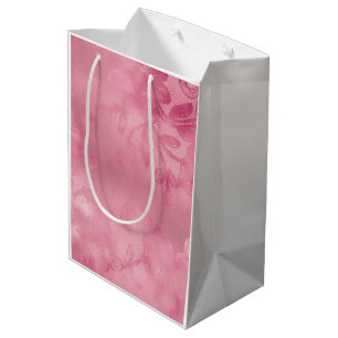 Chic Pink Lace Medium Gift Bag