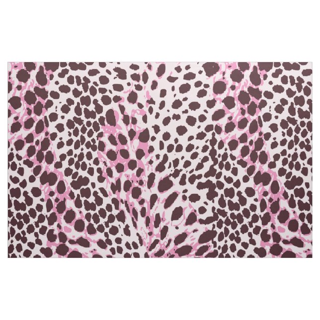 Chic Pink Leopard print pattern customise Fabric (Yard)