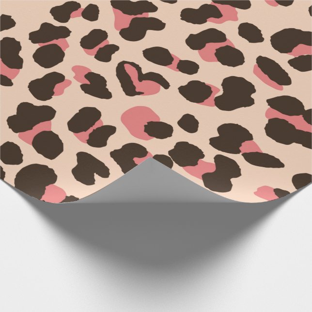 Chic Pink Leopard Print Wrapping Paper (Corner)