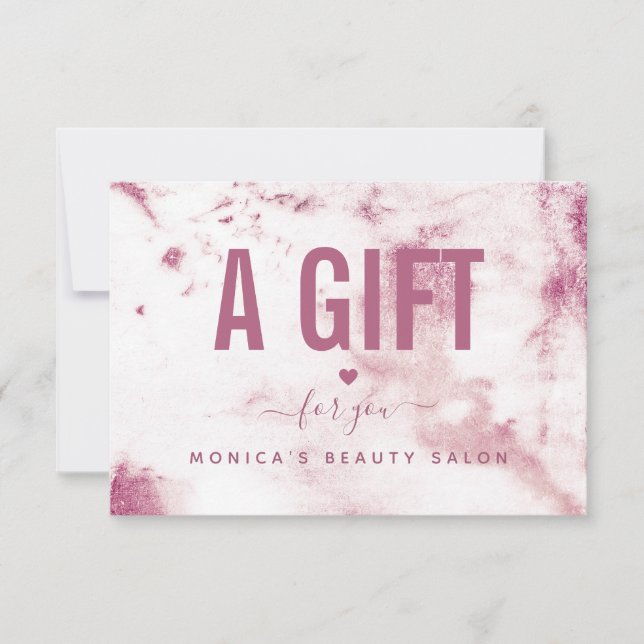 Chic Pink Marble Elegant Glam Beauty Salon Modern  (Front)