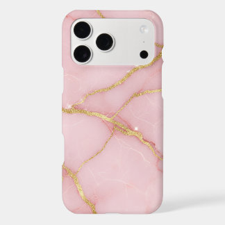 Chic Pink Marble Gold Glitter Kintsugi