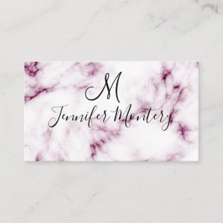 chic pink marble nail Salon business card