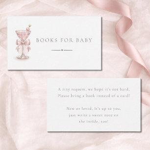 Chic Pink Martini Girl Baby Shower Books For Baby Enclosure Card