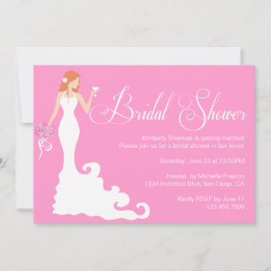 Chic Pink Modern Bride Posh Bridal Shower Invite