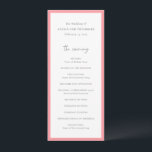 Chic Pink Modern Wedding Program<br><div class="desc">Modern wedding program featuring a simple design with the headers in a combination of an elegant script and modern sans serif font.</div>