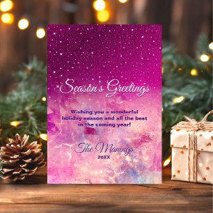 Chic pink ombre glitter Christmas new year