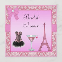 Chic Pink Paris Damask Corset Bridal Shower