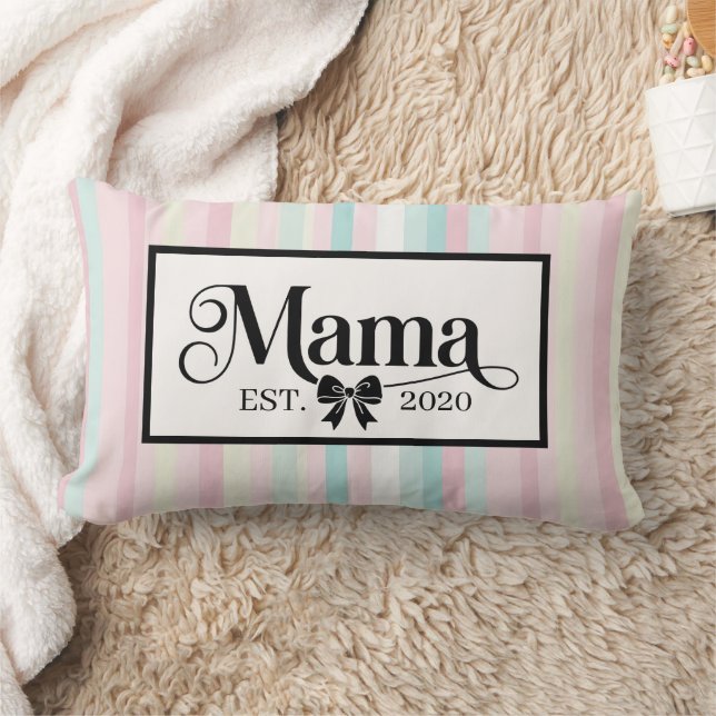 Chic Pink Pastel Custom Mama Keepsake Lumbar Cushion (Blanket)