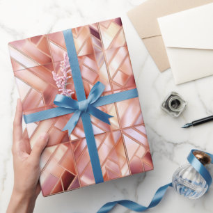 Chic Pink Pearl Rose Gold Abstract  Wrapping Paper
