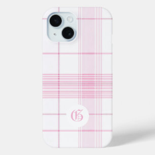 Chic Pink Plaid Customisable Phone Case