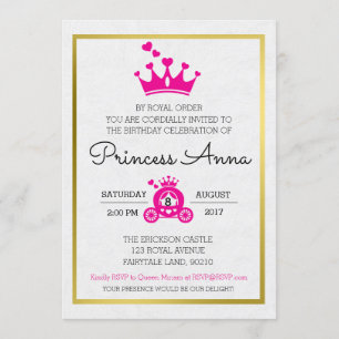 Chic Pink Princess Birthday invitation