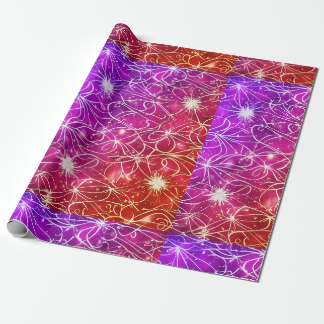 Chic Pink Print Wrapping Paper. Wrapping Paper (Unrolled)