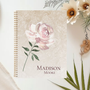 Chic Pink Rose Name Personalised  Planner