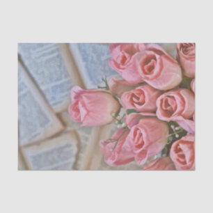 Chic Pink Roses Country Rustic Vintage Tissue Paper