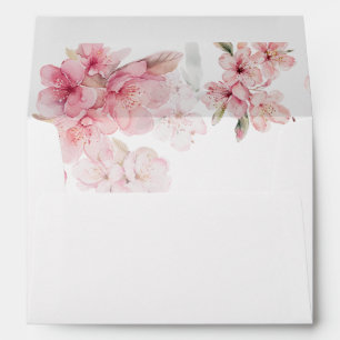 Chic Pink Sakura Flowers Envelope