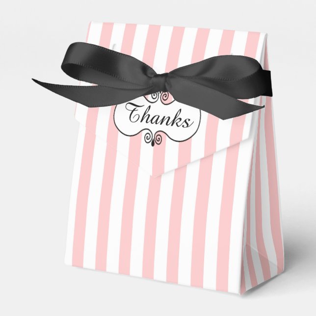 Chic Pink Stripes Occasion Favour Box (Front Side)