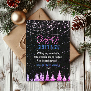 Chic pink trees Christmas glitter lights new year 