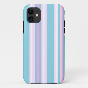 Chic Pink, Turquoise, White Stripe iPhone 5 Case