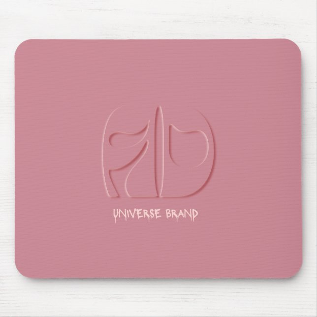 Chic Pink Universe Brand Desk Mat Mouse Pad (Front)