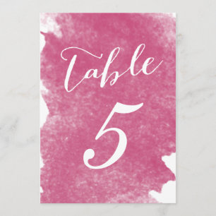 CHIC PINK WATERCOLOR TABLE NUMBER CARDS