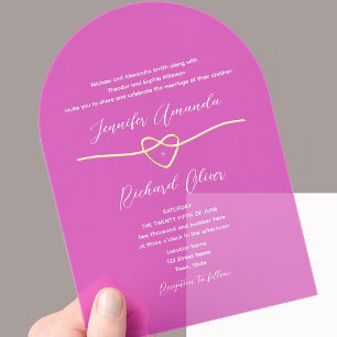 Chic Pink Wedding Acrylic Invitations