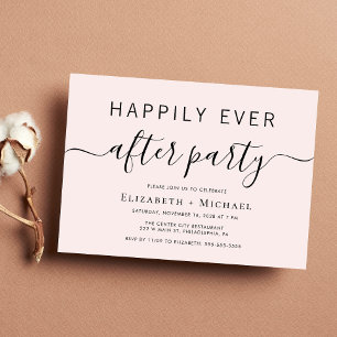 Chic Pink Wedding After Party Invitation