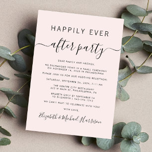 Chic Pink Wedding Reception Invitation