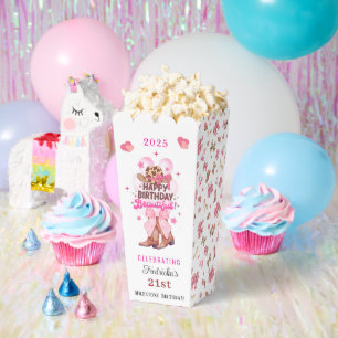 Chic Pink Western Cowgirl Happy Birthday Beautiful Favour Box