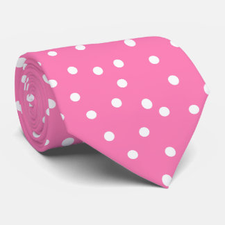 Chic Pink White Polka Dots Groom Gift   Tie