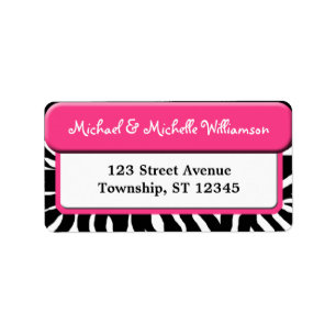 Chic Pink Zebra Print Address Labels
