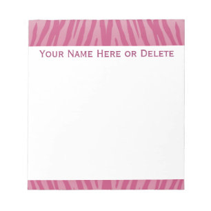 Chic Pink Zebra Stripes Notepad