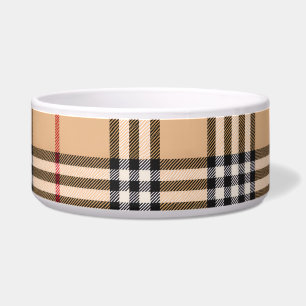Chic Plaid Warm Tan Base White Black Brown Tartan